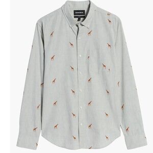 Bonobos Slim Fit Giraffe Print Button-Down Shirt- size M